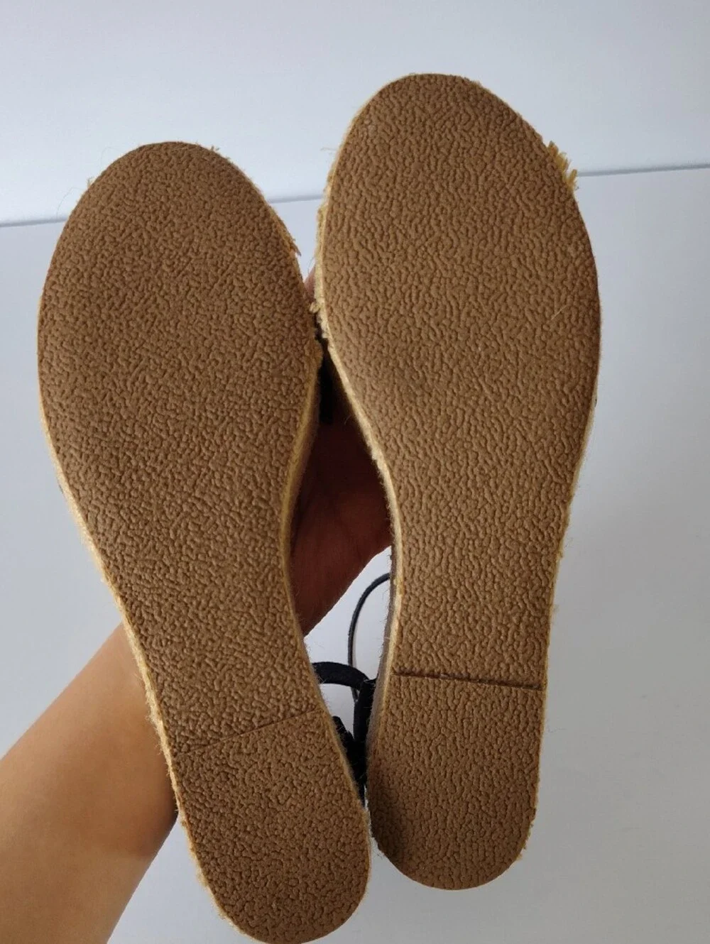 J. Crew Navy Scalloped Suede Wedge Espadrille Sandals